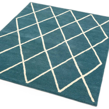 Diamond Teal Albany Rug - 200cm x 290cm