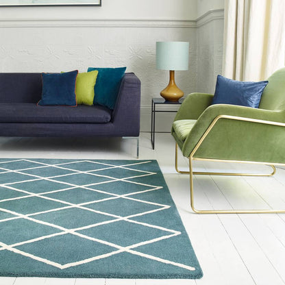 Diamond Teal Albany Rug - 200cm x 290cm