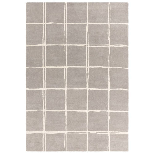 Grid Silver Albany Rug - 200cm x 290cm