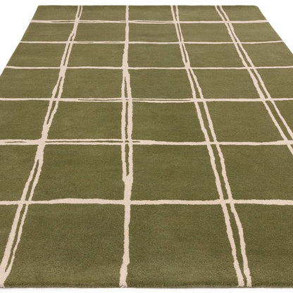 Grid Olive Albany Rug - 200cm x 290cm