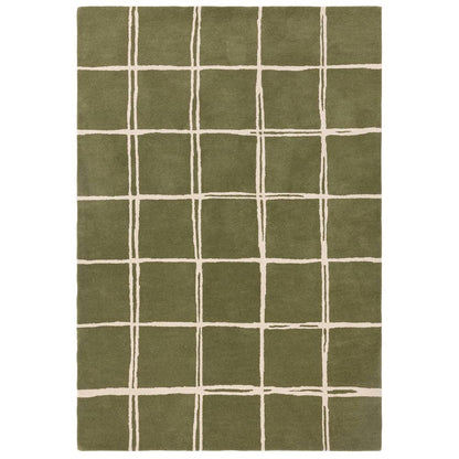 Grid Olive Albany Rug - 200cm x 290cm