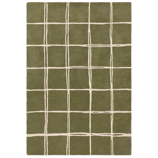 Grid Olive Albany Rug - 200cm x 290cm