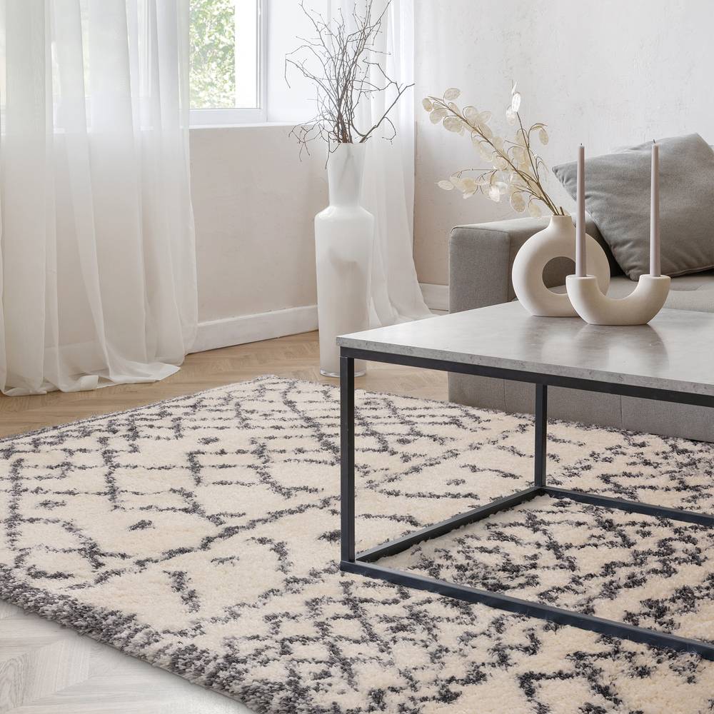Cream & Grey Alto Rug - 200cm x 290cm
