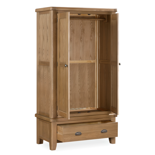 Ashford Smoked Oak 2 Door Wardrobe - Pieces For Places