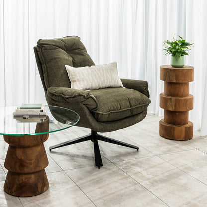 Barlow Occasional Swivel Chair - Olive Green