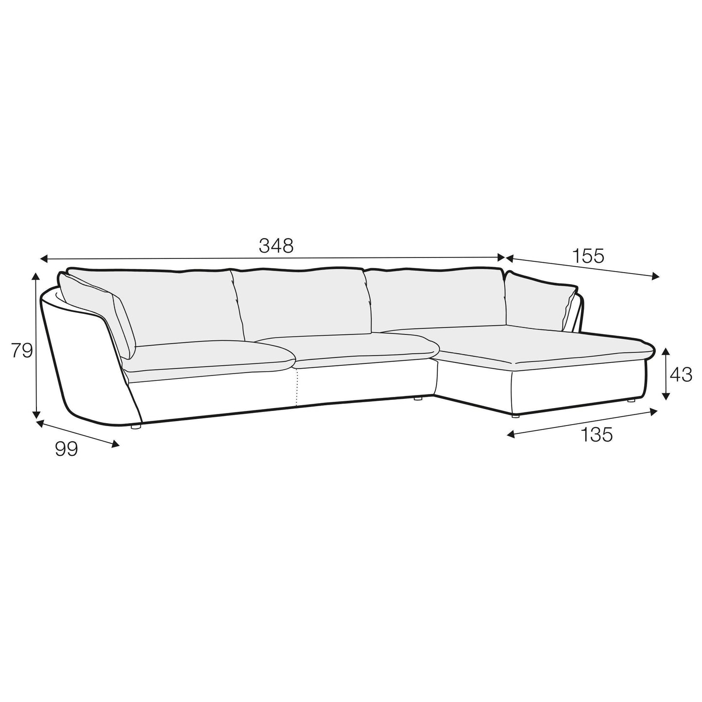 Bonnie 4 Seater Set 2 Chaise Sofa
