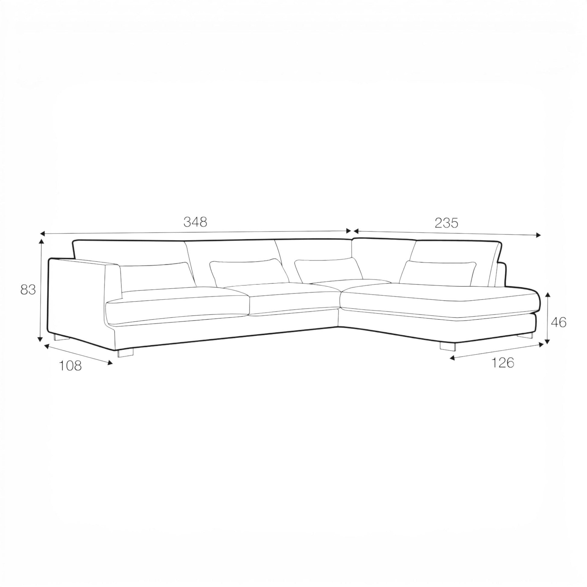 Brandon Set 3 Chaise Sofa - Pieces For Places