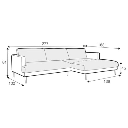 Britt 4 Seater Set 1 Chaise Sofa - Pieces For Places