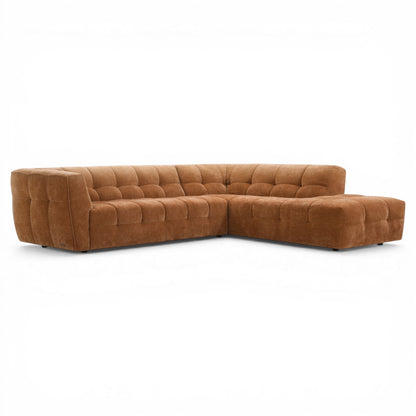 Bryce Orange Fabric Corner Sofa - Ex Display