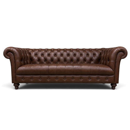 Chadderton 3 Seater Leather Chesterfield