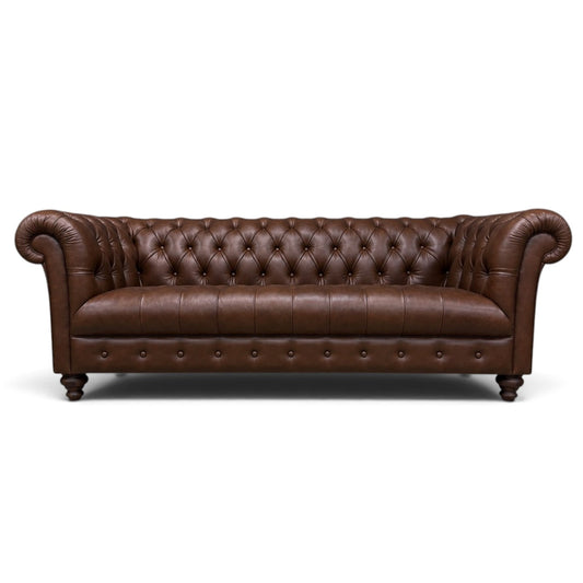 Chadderton 3 Seater Leather Chesterfield