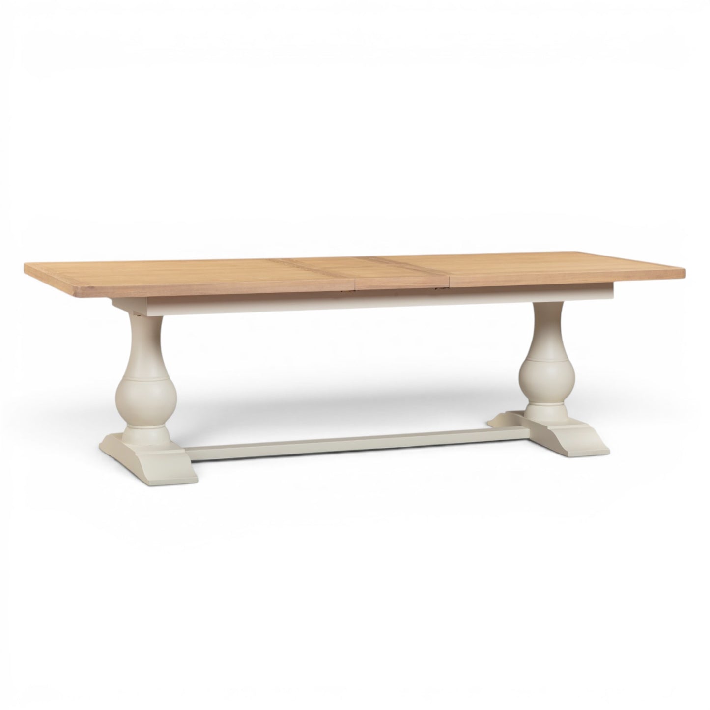 Chester Off-White Pedestal Extending Dining Table