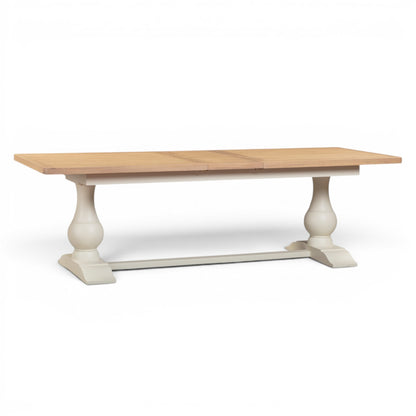 Chester Off-White Pedestal Extending Dining Table