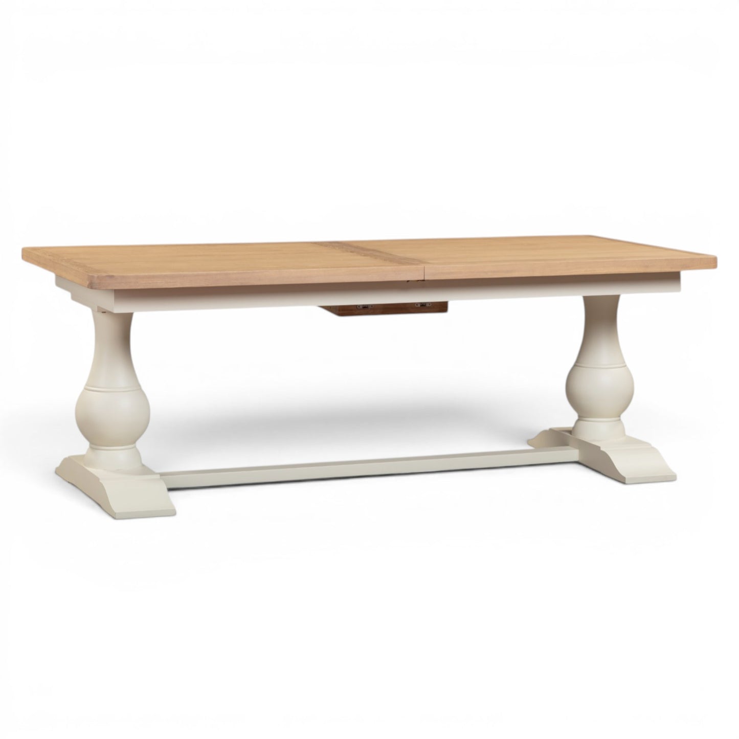 Chester Off-White Pedestal Extending Dining Table