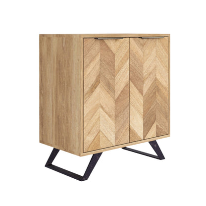 Chevron Mango Wood 2 Hall Cabinet - Pieces For Places