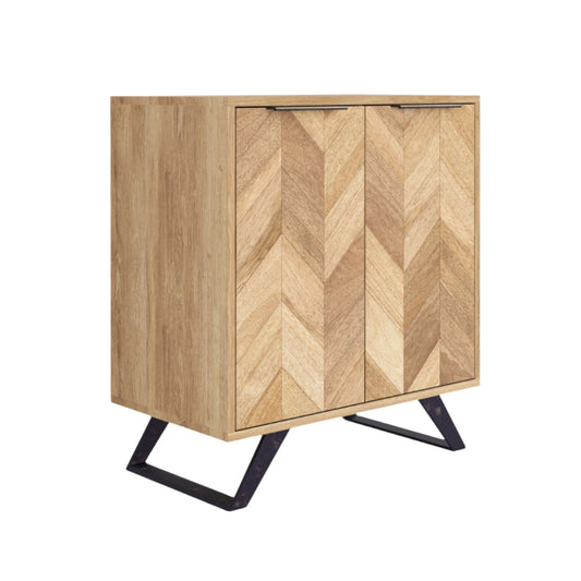 Chevron Mango Wood 2 Hall Cabinet - Pieces For Places