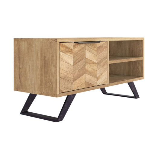 Chevron Mango Wood Coffee / TV Unit - Pieces For Places