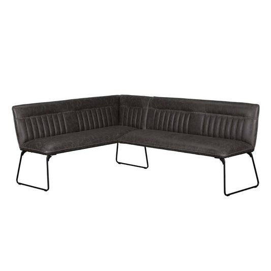 Colt Grey PU Leather Corner Dining Bench - Pieces For Places