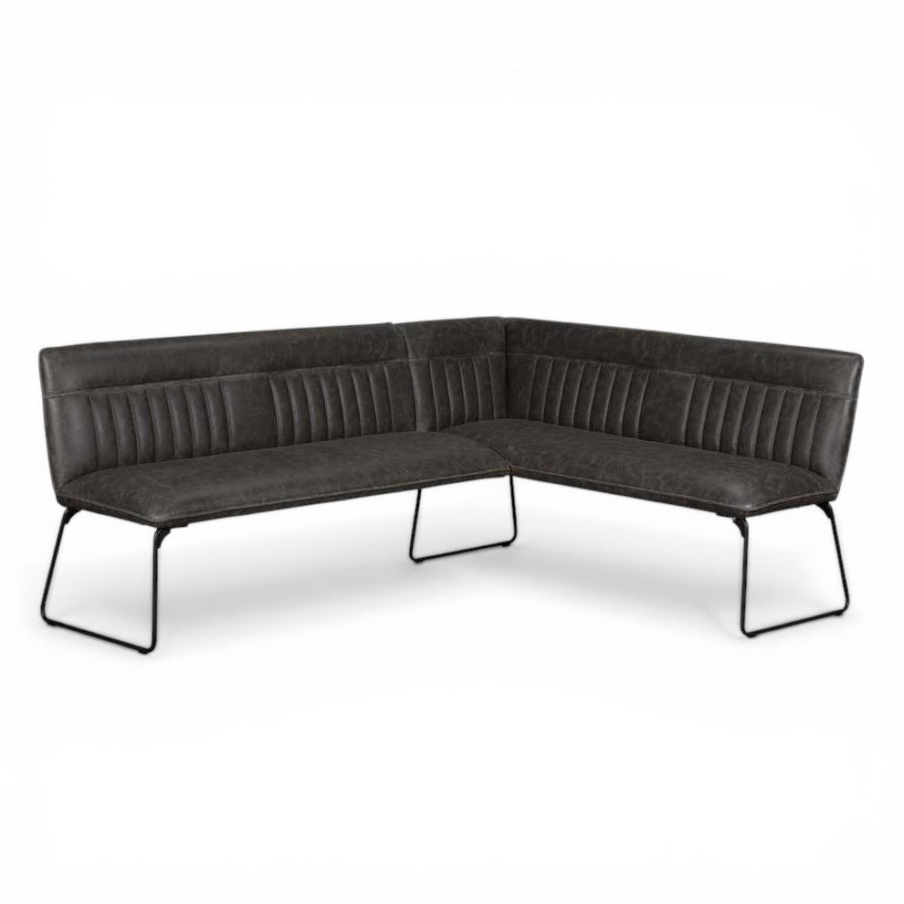 Cooper Grey PU Leather Corner Dining Bench