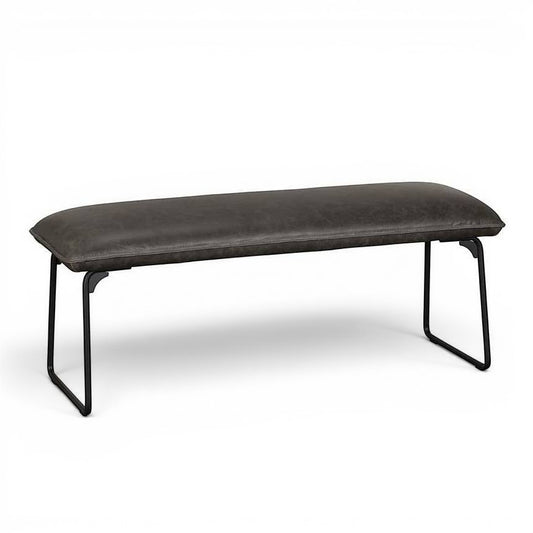 Colt Grey PU Leather No Back Dining Bench - Pieces For Places