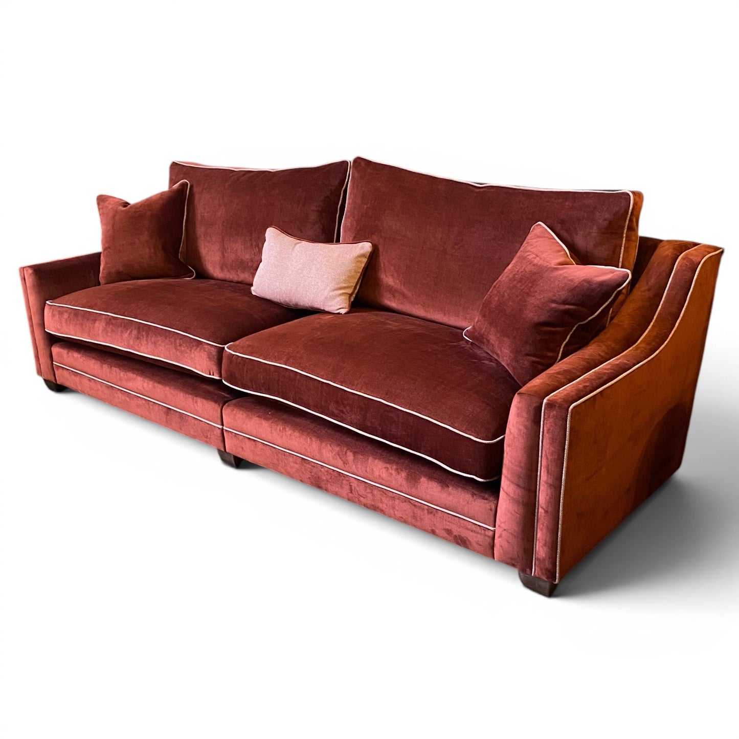 Columbus 4 Seater Split Sofa Burgundy - Ex Display