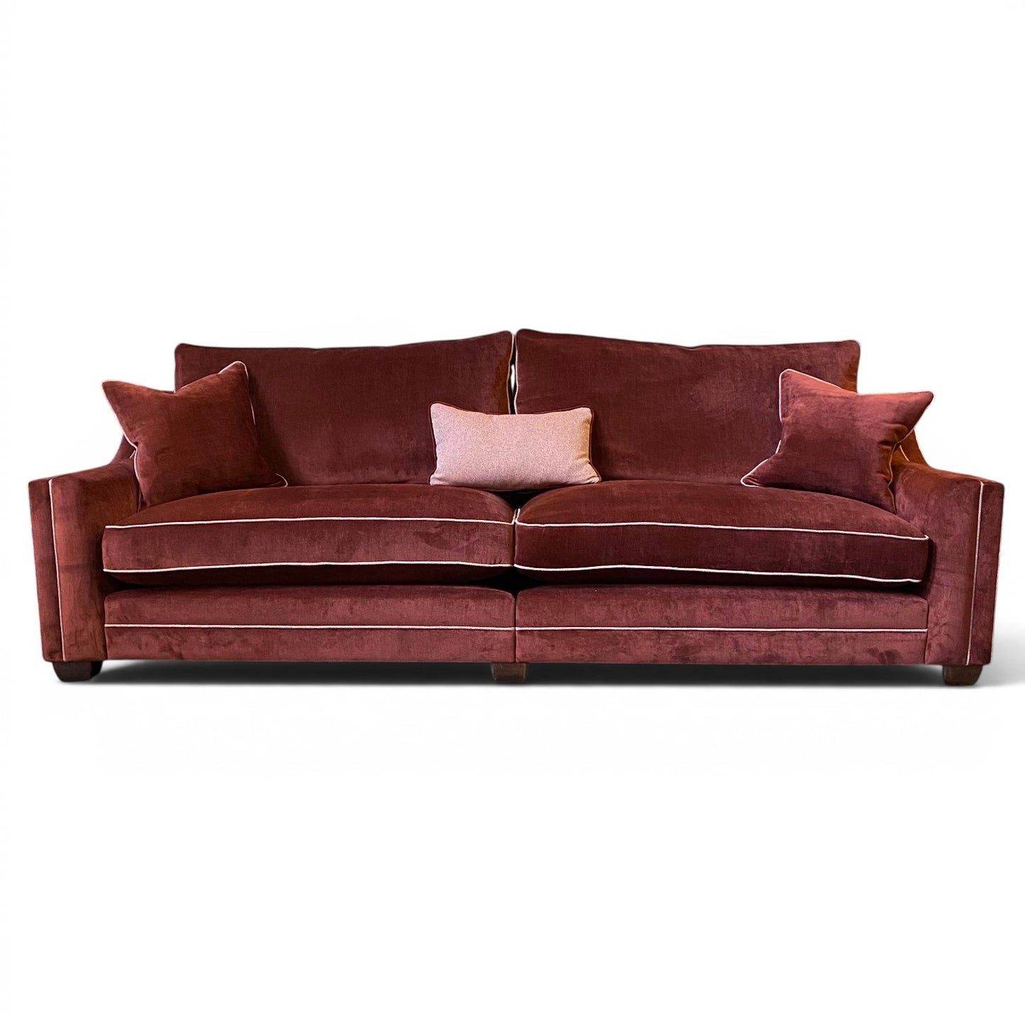 Columbus 4 Seater Split Sofa Burgundy - Ex Display
