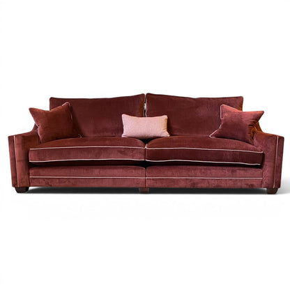 Columbus 4 Seater Split Sofa Burgundy - Ex Display