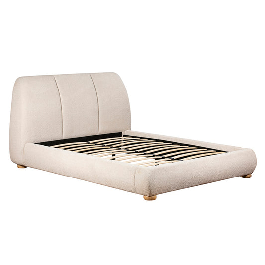 Cream Boucle Fluted Bed Frame - Pieces For Places
