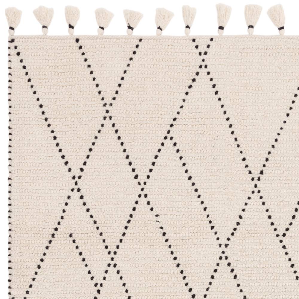 Cream/Black Linear Rug Nepal Rug - 200cm x 290cm