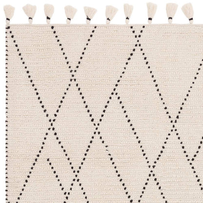 Cream/Black Linear Rug Nepal Rug - 200cm x 290cm
