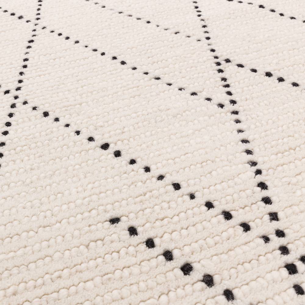 Cream/Black Linear Rug Nepal Rug - 200cm x 290cm