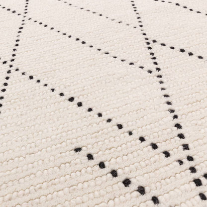 Cream/Black Linear Rug Nepal Rug - 200cm x 290cm