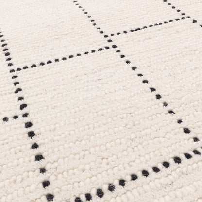 Cream/Black Tile Rug Nepal Rug - 200cm x 290cm