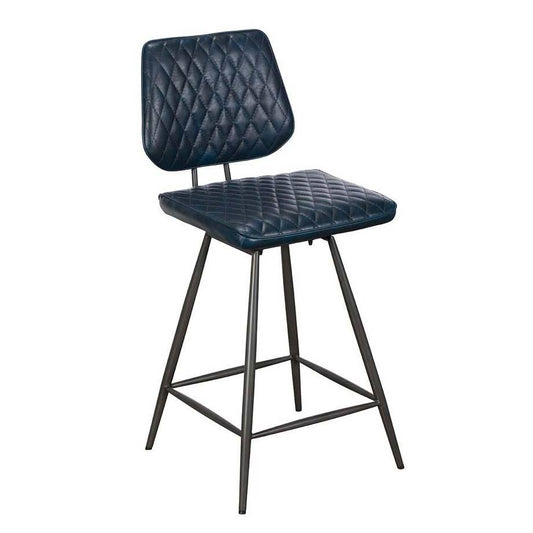 Dallas Dark Blue PU Leather Barstool - Pieces For Places