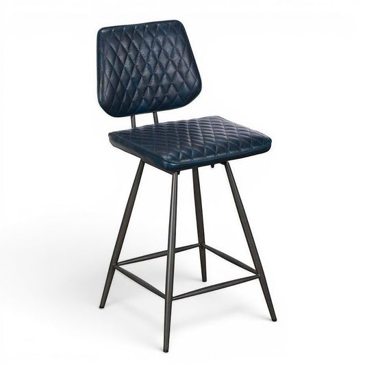 Dallas Dark Blue PU Leather Barstool - Pieces For Places