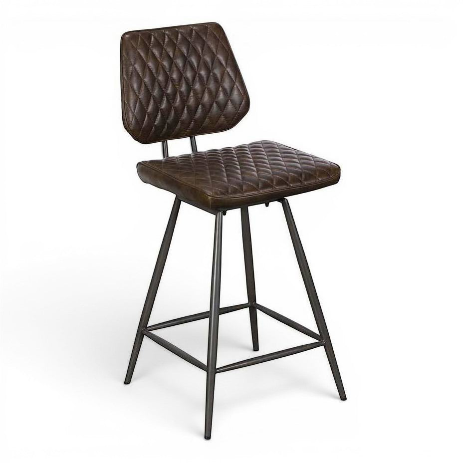 Dallas Dark Brown PU Leather Barstool - Pieces For Places