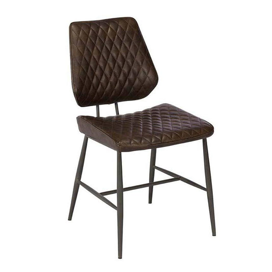 Dallas Dark Brown PU Leather Dining Chair - Pieces For Places