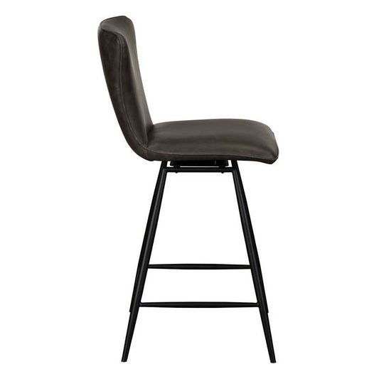 Ebba Grey PU Leather Barstool - Pieces For Places