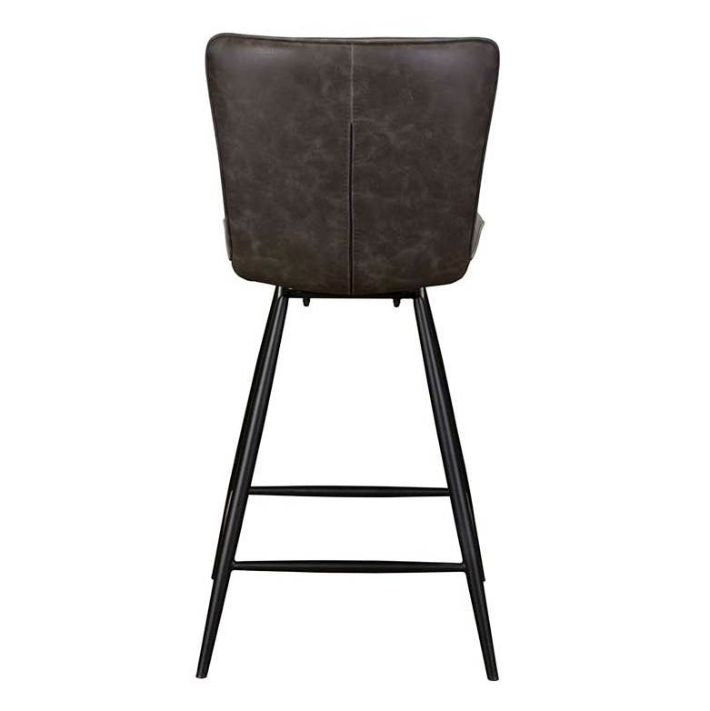 Ebba Grey PU Leather Barstool - Pieces For Places
