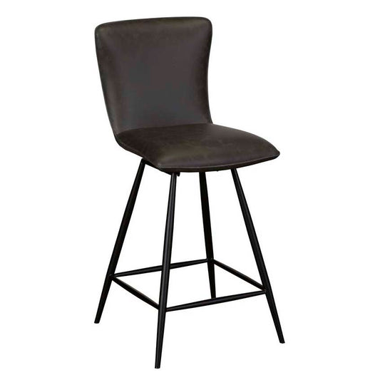 Ebba Grey PU Leather Barstool - Pieces For Places