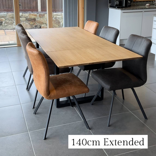 Flipper Oiled Oak Extending Dining Table - 4 Sizes