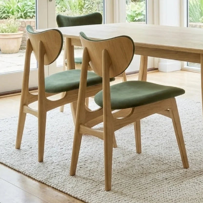 Larsen Butterfly Green Fabric Dining Chair - Pair