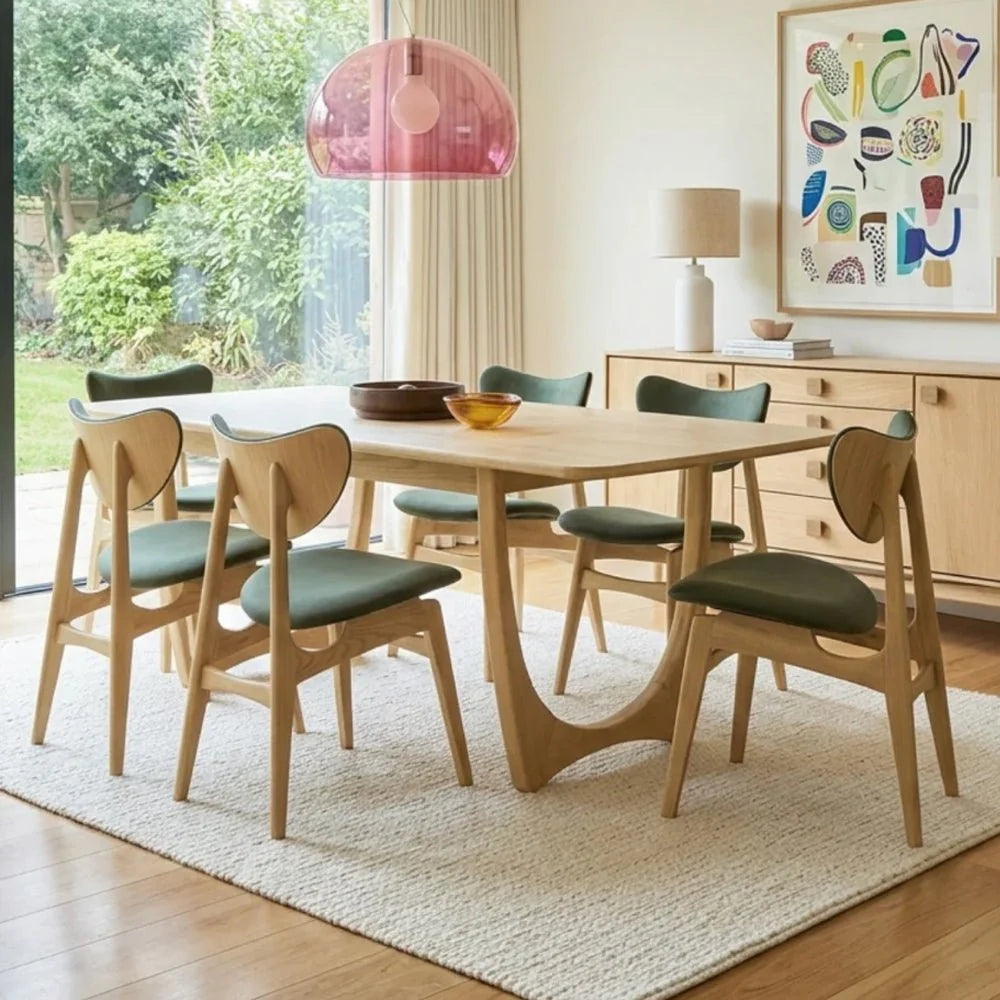 Larsen Butterfly Green Fabric Dining Chair - Pair