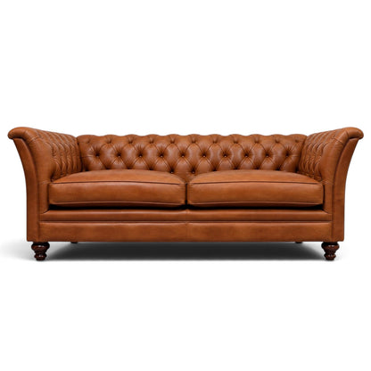 Garswood Leather 3 Seater Chesterfield