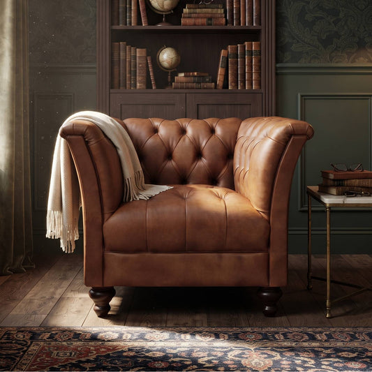 Garswood Leather Chesterfield Armchair