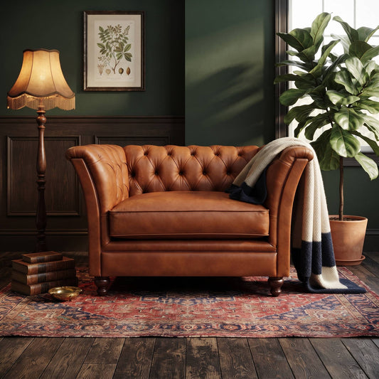 Garswood Leather Chesterfield Snuggler
