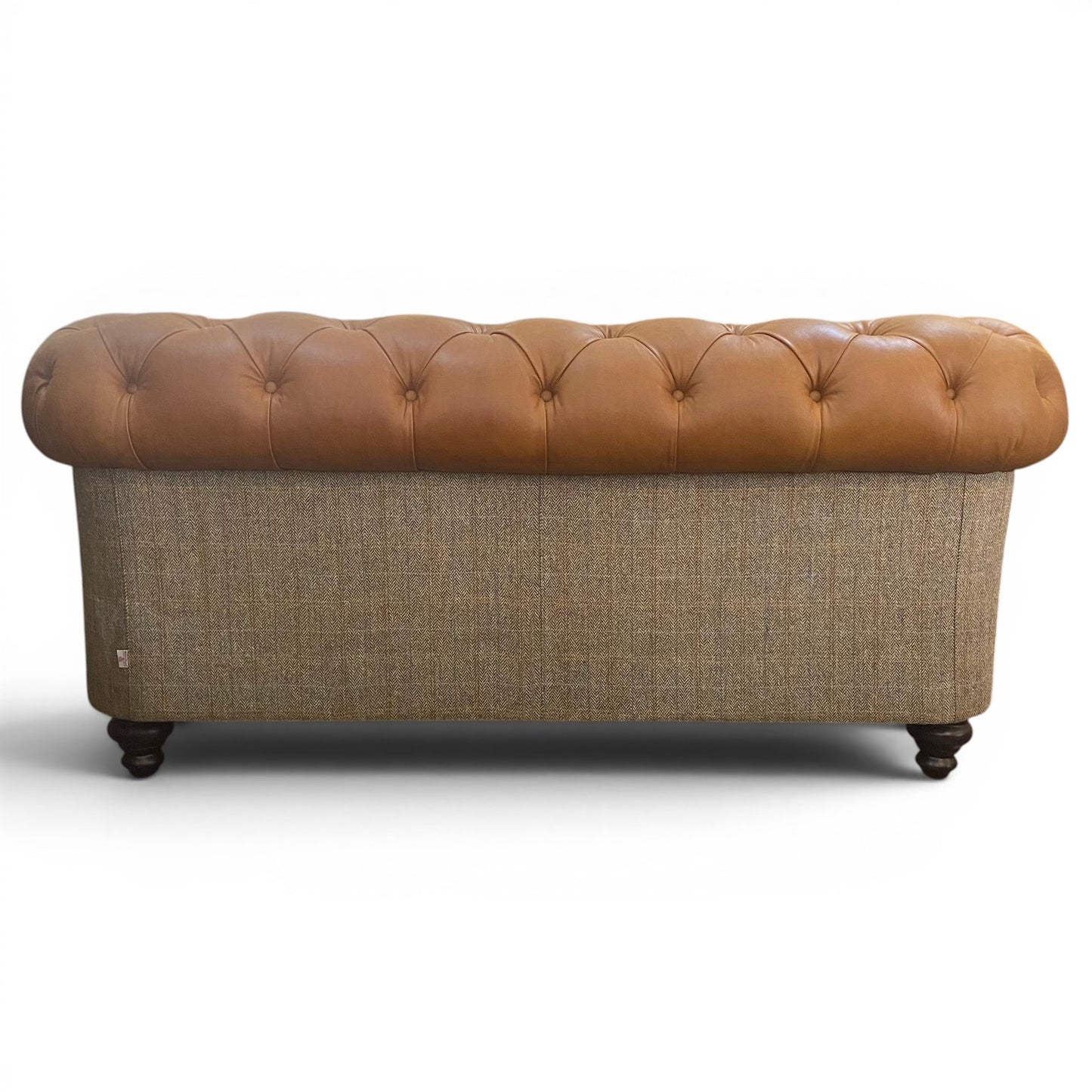 Grantham Leather & Tweed 2 Seater Chesterfield Sofa