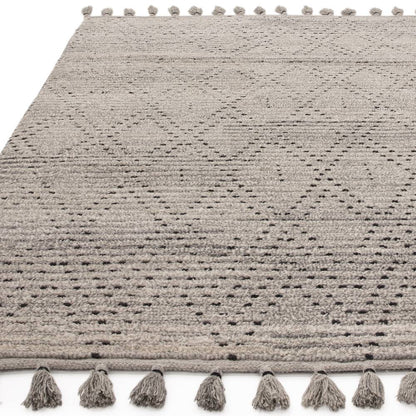Grey/Black Diamond Rug Nepal Rug - 200cm x 290cm