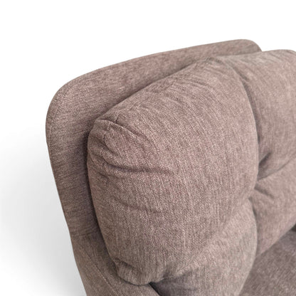 Haven Light Beige Grey Fabric Swivel Carver Dining Chair