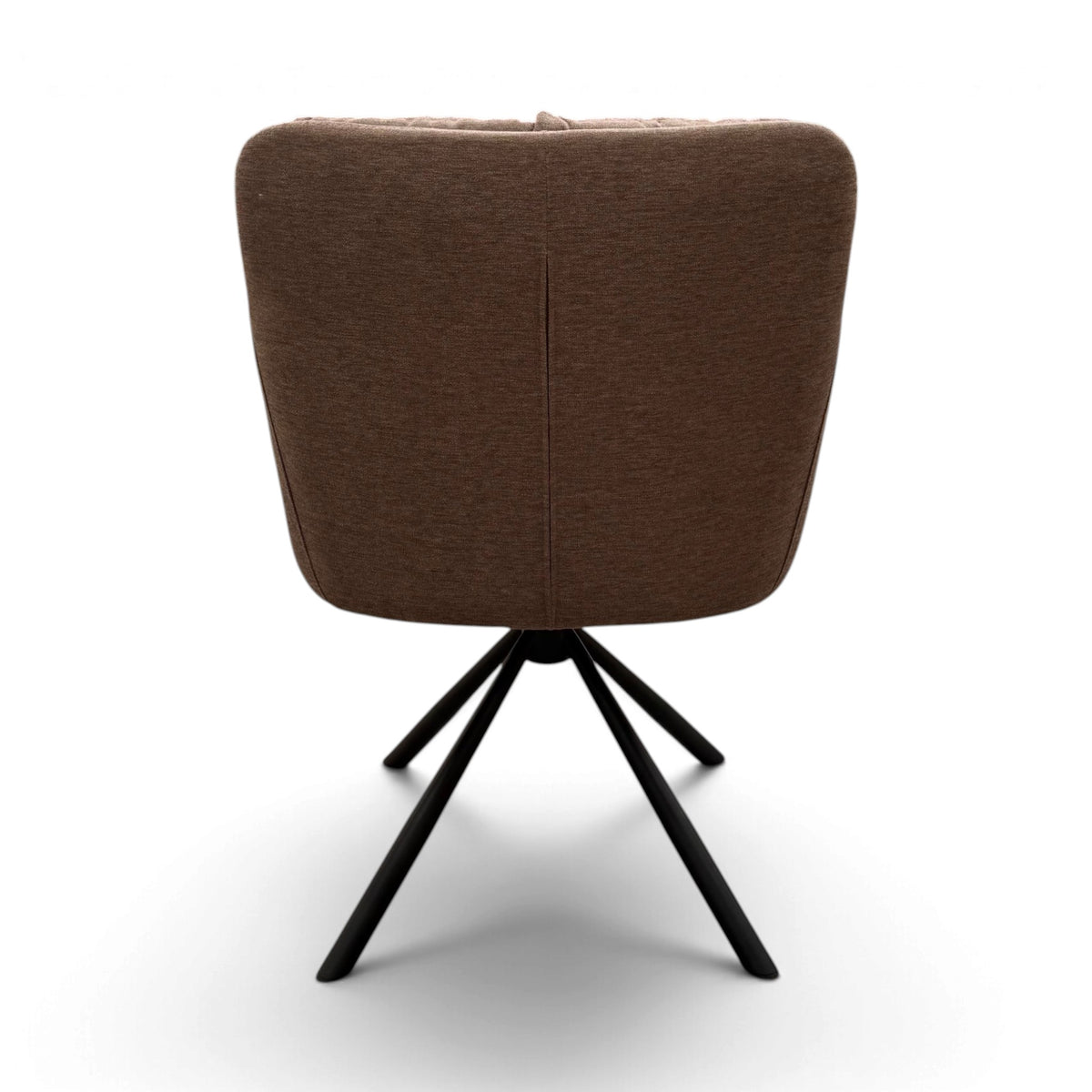 Haven Light Beige Grey Fabric Swivel Carver Dining Chair